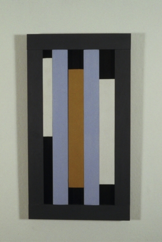 Bi-directional with sliding pieces A 3-dimensional piece allowing the viewer to interact by sliding the pieces to create their own representation of the artwork.